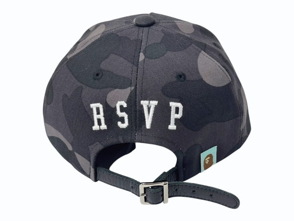 新品未使用 A BATHING APE アベイシングエイプ RSVP 2015年 コラボ BAPE キャップ 帽子 カモ柄 ホワイト ブラック 中古 4b005638
