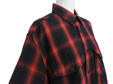 Load image into Gallery viewer, 極美品 SAINT LAURENT PARIS サンローランパリ オンブレチェック長袖シャツ 326627 Y729B サイズ38 13AW レッド 中古 4b005645