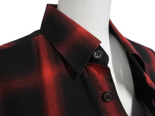 Load image into Gallery viewer, 極美品 SAINT LAURENT PARIS サンローランパリ オンブレチェック長袖シャツ 326627 Y729B サイズ38 13AW レッド 中古 4b005645