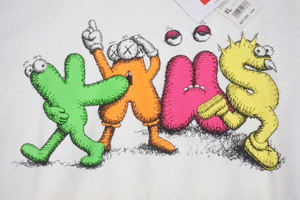 UNIQLO ユニクロ ｘ KAWS カウズ コラボ 半袖Tシャツ ホワイト サイズ XL 中古4b005650