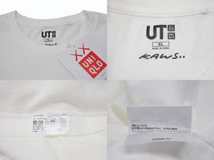 UNIQLO ユニクロ ｘ KAWS カウズ コラボ 半袖Tシャツ ホワイト サイズ XL 中古4b005650