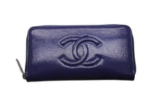 Load image into Gallery viewer, 極美品 CHANEL シャネル ラウンドファスナーウォレット 長財布 22番台 パテントレザー エナメル パープル シルバー金具 中古 4b005657