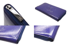 Load image into Gallery viewer, 極美品 CHANEL シャネル ラウンドファスナーウォレット 長財布 22番台 パテントレザー エナメル パープル シルバー金具 中古 4b005657