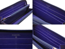 Load image into Gallery viewer, 極美品 CHANEL シャネル ラウンドファスナーウォレット 長財布 22番台 パテントレザー エナメル パープル シルバー金具 中古 4b005657