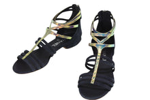 Load image into Gallery viewer, CHANEL シャネル ココマーク スウェード グラディエーターサンダル ストラップサンダル ネイビー サイズ37C 中古 美品 4b005658