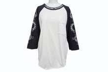 画像をギャラリービューアに読み込む, CHROME HEARTS クロムハーツ ラグラン 七分袖Tシャツ サイズM ホワイト ブラック ネックロゴ オールドクロス ホースシュー 良品 中古 4b005660