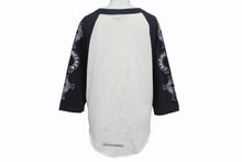 画像をギャラリービューアに読み込む, CHROME HEARTS クロムハーツ ラグラン 七分袖Tシャツ サイズM ホワイト ブラック ネックロゴ オールドクロス ホースシュー 良品 中古 4b005660