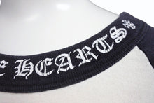 画像をギャラリービューアに読み込む, CHROME HEARTS クロムハーツ ラグラン 七分袖Tシャツ サイズM ホワイト ブラック ネックロゴ オールドクロス ホースシュー 良品 中古 4b005660