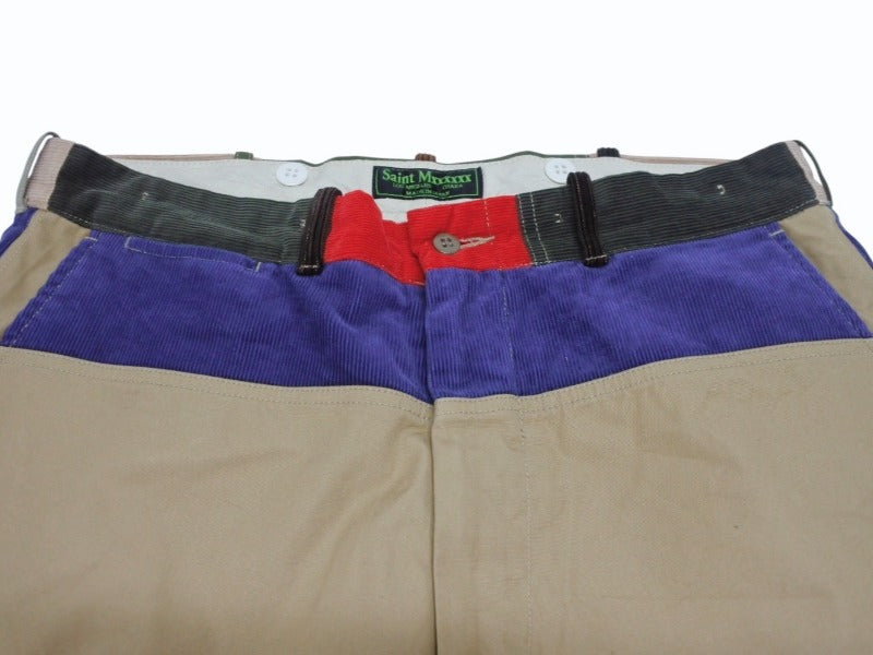 Very Good Condition SAINT MICHAEL Saint Michael PATCHWORK PANTS Patchwork Pants SM-YS1-0000-C38 Size M Corduroy Used 4b005661