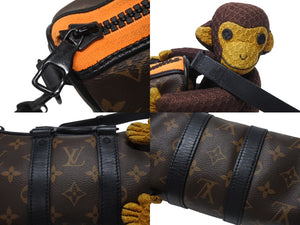 極美品 LOUIS VUITTON ルイヴィトン モノグラム LVフレンド キーポル XS モンキー 2WAY ブラウン M80118 中古 4b005675