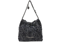 画像をギャラリービューアに読み込む, 極美品 CHANEL シャネル シャネル22 スモール チェーンショルダーバッグ AS3260 ランダム番台 24AW ココマーク デニム ブラック 中古 4b005676