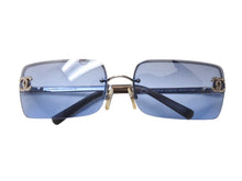 Load image into Gallery viewer, 極美品 CHANEL シャネル リムレス サングラス ココマーク 4104B イタリア製 メタル ブルー サイズ62□15 120 中古 4b005680