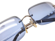 Load image into Gallery viewer, 極美品 CHANEL シャネル リムレス サングラス ココマーク 4104B イタリア製 メタル ブルー サイズ62□15 120 中古 4b005680