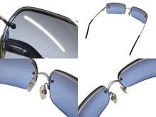 Load image into Gallery viewer, 極美品 CHANEL シャネル リムレス サングラス ココマーク 4104B イタリア製 メタル ブルー サイズ62□15 120 中古 4b005680