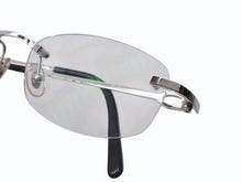 画像をギャラリービューアに読み込む, 極美品 CARTIER カルティエ メガネ リムレス ブラック サングラス シルバー金具 メタル プラスチック 中古 4b005682