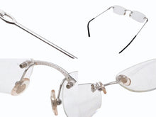 画像をギャラリービューアに読み込む, 極美品 CARTIER カルティエ メガネ リムレス ブラック サングラス シルバー金具 メタル プラスチック 中古 4b005682