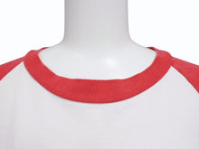 画像をギャラリービューアに読み込む, STUSSY ステューシー ラスタロゴプリント ラグラン袖 Tシャツ カットソー ホワイト レッド コットン サイズM 美品 中古 4b005683