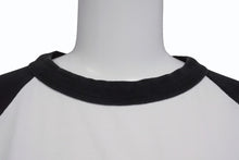 画像をギャラリービューアに読み込む, CHROME HEARTS クロムハーツ ラグラン 七分袖Tシャツ サイズS ヴァインダガー スクロールラベルロゴ ホワイト ブラック 美品 中古 4b005686