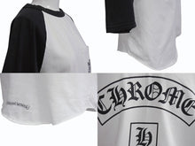 画像をギャラリービューアに読み込む, CHROME HEARTS クロムハーツ ラグラン 七分袖Tシャツ サイズS ヴァインダガー スクロールラベルロゴ ホワイト ブラック 美品 中古 4b005686