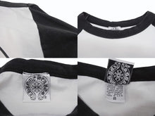 画像をギャラリービューアに読み込む, CHROME HEARTS クロムハーツ ラグラン 七分袖Tシャツ サイズS ヴァインダガー スクロールラベルロゴ ホワイト ブラック 美品 中古 4b005686