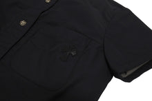画像をギャラリービューアに読み込む, CHROME HEARTS クロムハーツ クロスパッチ付き クロスボールボタン ナイロン半袖シャツ ブラック サイズXS 美品 中古 4b005692