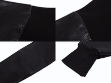 画像をギャラリービューアに読み込む, CHROME HEARTS × Bella Hadid クロムハーツ ベラハディッド イニシャルパッチロゴ ダガージップ レザー切り替えロング丈パーカー ブラック サイズXS 美品 中古 4b005693