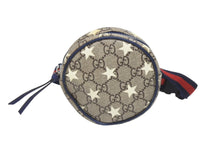 画像をギャラリービューアに読み込む, GUCCI グッチ チルドレンズ ラウンド ミニウエストポーチ 502330 GGスプリーム レザー ベージュ シルバー金具 良品 中古 4b005697