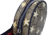 画像をギャラリービューアに読み込む, GUCCI グッチ チルドレンズ ラウンド ミニウエストポーチ 502330 GGスプリーム レザー ベージュ シルバー金具 良品 中古 4b005697