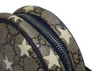 画像をギャラリービューアに読み込む, GUCCI グッチ チルドレンズ ラウンド ミニウエストポーチ 502330 GGスプリーム レザー ベージュ シルバー金具 良品 中古 4b005697