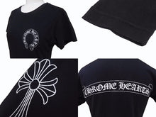 Load image into Gallery viewer, CHROME HEARTS クロムハーツ クロールラベル ホースシュー プリント Tシャツ サイズS ブラック コットン 美品 中古 4b005701