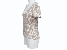 画像をギャラリービューアに読み込む, 極美品 Christian Dior クリスチャンディオール Vネック半袖Tシャツ 5E16155951 サイズ40 ガリアーノ期 トロッター 花刺繍 中古 4b005704