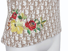 画像をギャラリービューアに読み込む, 極美品 Christian Dior クリスチャンディオール Vネック半袖Tシャツ 5E16155951 サイズ40 ガリアーノ期 トロッター 花刺繍 中古 4b005704