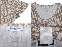 画像をギャラリービューアに読み込む, 極美品 Christian Dior クリスチャンディオール Vネック半袖Tシャツ 5E16155951 サイズ40 ガリアーノ期 トロッター 花刺繍 中古 4b005704