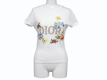 画像をギャラリービューアに読み込む, 極美品 Christian Dior クリスチャンディオール 半袖Tシャツ 5E16155206 サイズ36 ホワイト ガリアーノ期 トロッター柄 花柄刺繍 中古 4b005706