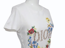 画像をギャラリービューアに読み込む, 極美品 Christian Dior クリスチャンディオール 半袖Tシャツ 5E16155206 サイズ36 ホワイト ガリアーノ期 トロッター柄 花柄刺繍 中古 4b005706