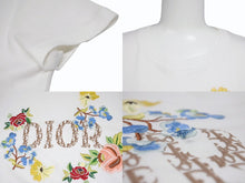 画像をギャラリービューアに読み込む, 極美品 Christian Dior クリスチャンディオール 半袖Tシャツ 5E16155206 サイズ36 ホワイト ガリアーノ期 トロッター柄 花柄刺繍 中古 4b005706