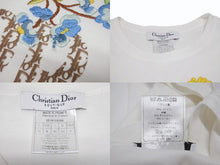 画像をギャラリービューアに読み込む, 極美品 Christian Dior クリスチャンディオール 半袖Tシャツ 5E16155206 サイズ36 ホワイト ガリアーノ期 トロッター柄 花柄刺繍 中古 4b005706