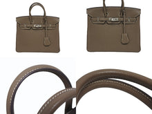 Load image into Gallery viewer, 極美品 HERMES エルメス バーキン25 トゴ ハンドバッグ □M刻印 エトゥープ シルバー金具 中古 4b005708