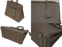Load image into Gallery viewer, 極美品 HERMES エルメス バーキン25 トゴ ハンドバッグ □M刻印 エトゥープ シルバー金具 中古 4b005708