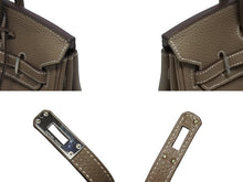 Load image into Gallery viewer, 極美品 HERMES エルメス バーキン25 トゴ ハンドバッグ □M刻印 エトゥープ シルバー金具 中古 4b005708