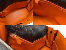 Load image into Gallery viewer, 極美品 SPO オーダー エルメス ケリー32 内縫い 読売ジャイアンツ ブラック オレンジ □P刻印 マットシルバー金具 ハンドバッグ 2WAY 中古 4b005709