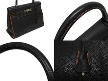 Load image into Gallery viewer, 極美品 SPO オーダー エルメス ケリー32 内縫い 読売ジャイアンツ ブラック オレンジ □P刻印 マットシルバー金具 ハンドバッグ 2WAY 中古 4b005709