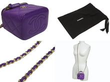 Load image into Gallery viewer, 極美品 CHANEL シャネル バニティ チェーンショルダーバッグ AP2198 2WAY ランダム番台 ココマーク ラムスキン パープル 中古 4b005710