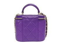 Load image into Gallery viewer, 極美品 CHANEL シャネル バニティ チェーンショルダーバッグ AP2198 2WAY ランダム番台 ココマーク ラムスキン パープル 中古 4b005710