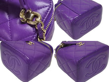 Load image into Gallery viewer, 極美品 CHANEL シャネル バニティ チェーンショルダーバッグ AP2198 2WAY ランダム番台 ココマーク ラムスキン パープル 中古 4b005710