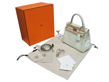 画像をギャラリービューアに読み込む, 新品同様 HERMES エルメス ケリー25 2WAY ショルダーバッグ U刻印 ヴォースイフト ヴェールフィズ シルバー金具 中古 4b005715