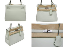 画像をギャラリービューアに読み込む, 新品同様 HERMES エルメス ケリー25 2WAY ショルダーバッグ U刻印 ヴォースイフト ヴェールフィズ シルバー金具 中古 4b005715