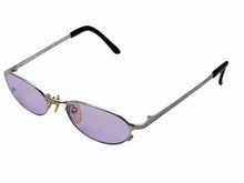 画像をギャラリービューアに読み込む, Jean Paul GAULTIER ジャンポール ゴルチエ ツーブリッジ クリップオンサングラス 56-7116 シルバー パープル ヴィンテージ 美品 中古 4b005718