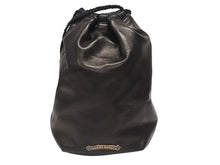 Load image into Gallery viewer, 新品未使用 新型 25年 CHROME HEARTS クロムハーツ BSフレア ドローストリングス バッグ 巾着 シルバー 黒 中古 4b005722