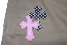 Load image into Gallery viewer, 極美品 CHROME HEARTS クロムハーツ カーペンター セメタリー クロスボール クロスパッチ パンツ サイズ30 ベージュ ピンク 中古 4b005728